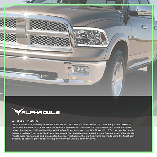 Alpha Owls 8710401 Crystal Headlights With Switchback Sequential LED Light Bar & Startup Light – Black Amber Fits 2009-2018 Dodge Ram 1500 2500 3500/2019-2023 Classic Halogen Models - Image 36