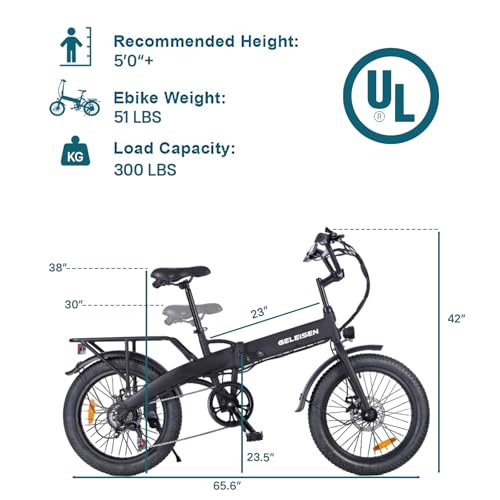 Folding Electric Bike for Adults, 20??3.0 Fat Tire Electric Bicycle, 374.4Wh Battery Ebike, 20MPH Electric Cargo Bike with LCD Color Display & 6 Speed Gears (Fits for 5’0+) - Image 19