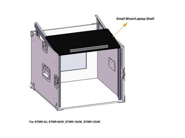 Sound Town 8-Space Pa/dj Rack/Road Case with Slant Mixer Top and Casters (STMR-8UW) - Image 5