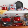The Pioneer Woman Frontier Speckle 25-Piece Nonstick u0026 Cast Iron Cookware Combo