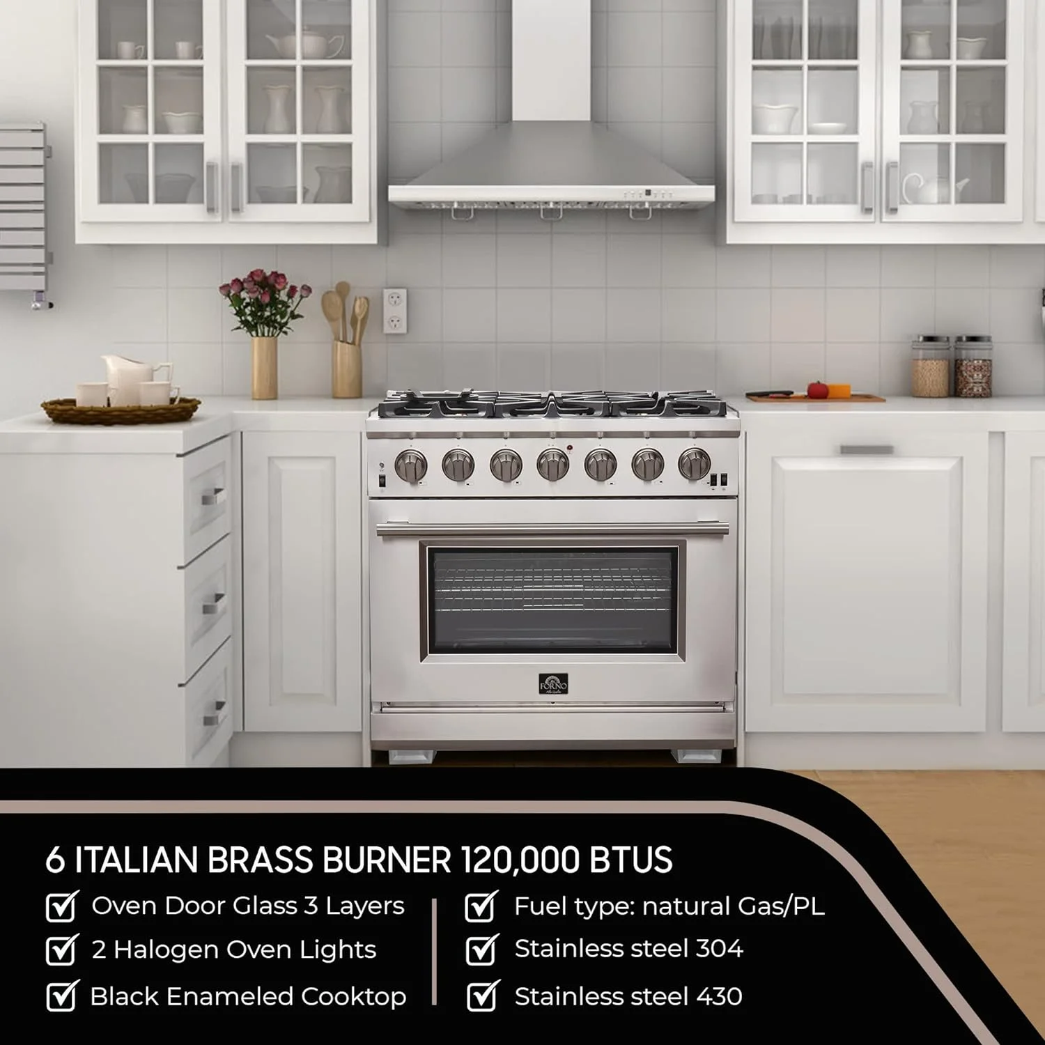 Capriasca – Titanium Professional 36 Freestanding Gas Range - Image 6