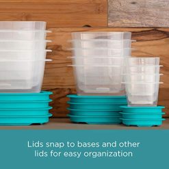 Alternative view of Rubbermaid EasyFindLids with Press & Lock Leak Proof Lids Food Storage Set, Meal Prep Containers, 12 Piece, Clear