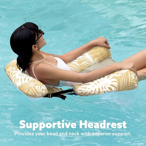 Sloosh Pool Floats Chairs Adult,Inflatable Pool Lounge,Plant Pattern Floating Mat Hammock,Blow up Water Chairs Noodles rafts for Party Summer Water Beach Fun - Image 26