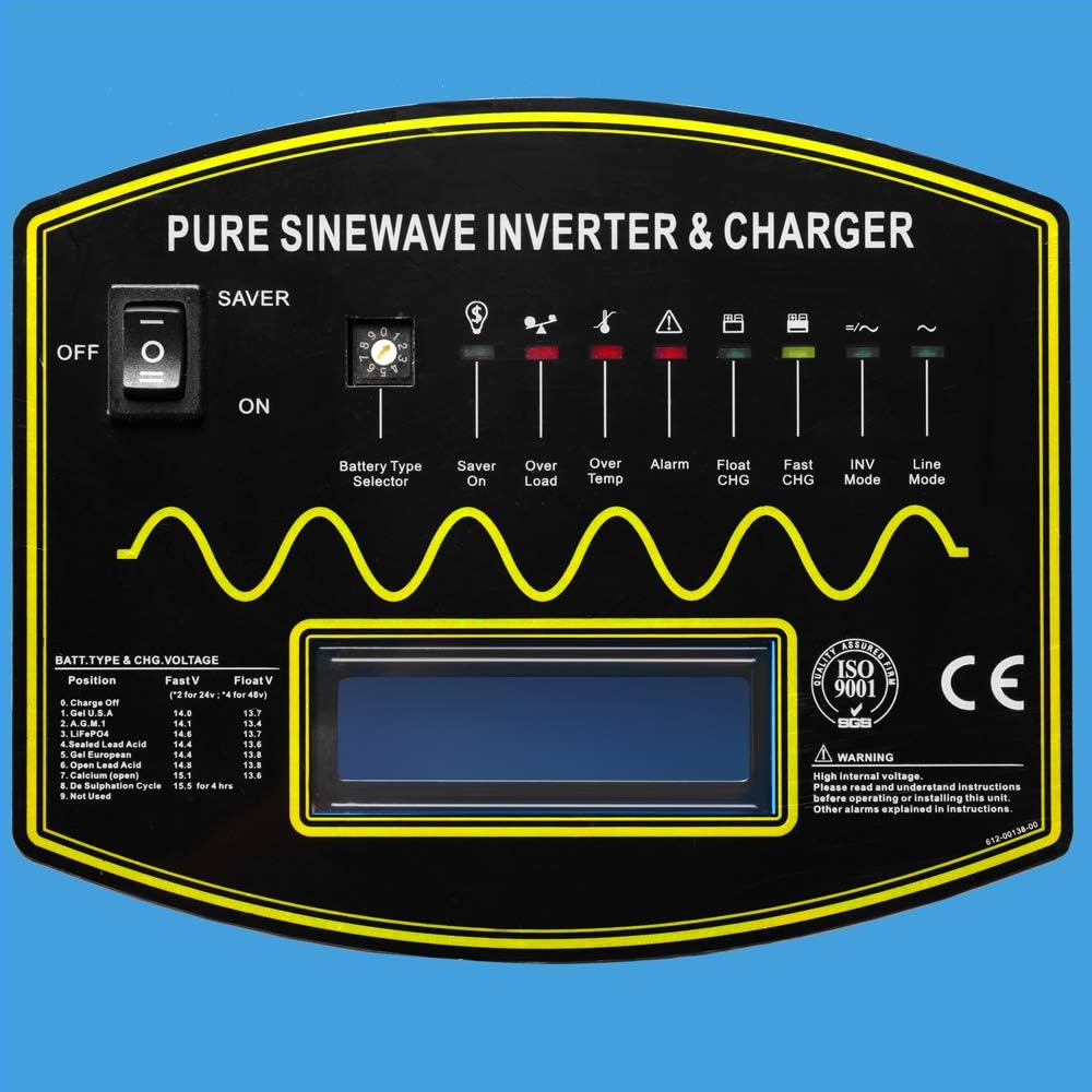 SUNGOLDPOWER 18000W Peak 54000W Split Phase Pure Sine Wave Power Inverter,Low Frequency Inverter DC 48V AC Input 240V AC Output 120V 240V Converter, with 40A MPPT Solar Charger Controller 18KW - Image 6