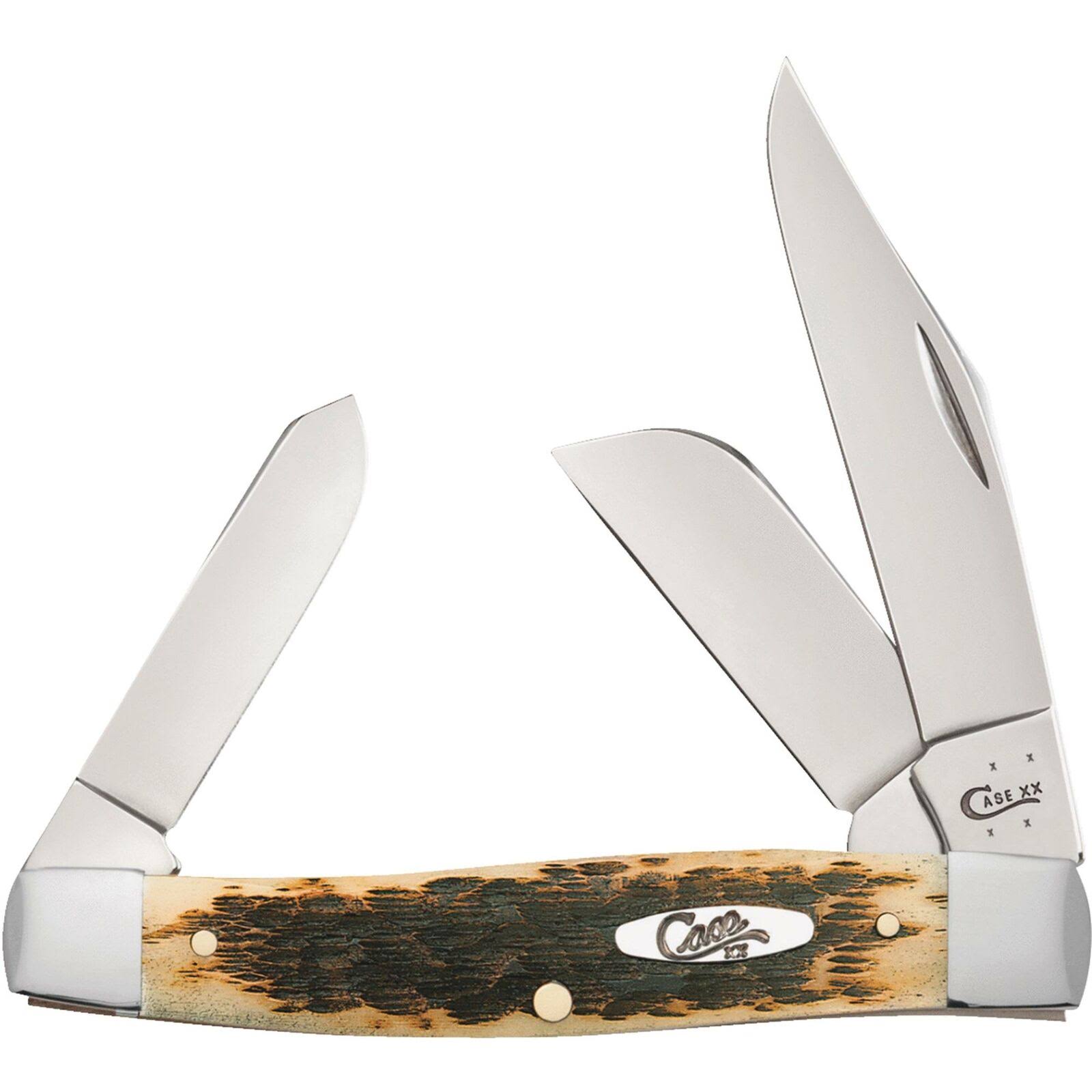 Case Large Stockman Amber Bone