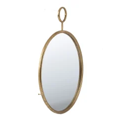 Alternative view of CC Home Furnishings 28.25 Gold Modern Style Framed Round Wall Mounted Mirror Decor