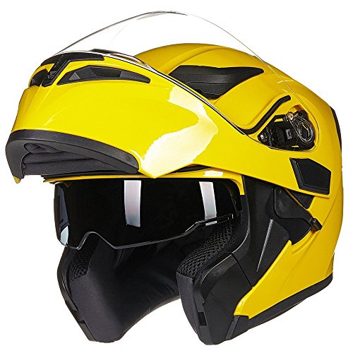 ILM Motorcycle Dual Visor Flip up Modular Full Face Helmet DOT 6 Colors Model 902 - Image 45