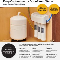 Alternative view of Whirlpool WHER25 Reverse Osmosis (RO) Filtration System With Chrome Faucet | Extra Long Life | Easy To Replace UltraEase Filter Cartridges, White