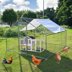 Alternative view of Kkonetoy 10 X 10 X 6.6ft Large Metal Chicken Coops, Outdoor Duck Walk-in Run Poultry Cage, Walk-in Hen House& with Waterproof Cover