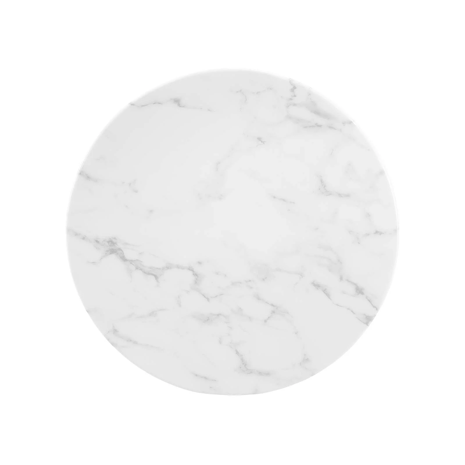 Modway Lippa 20 Round Artificial Marble Side Table in White White - Image 3