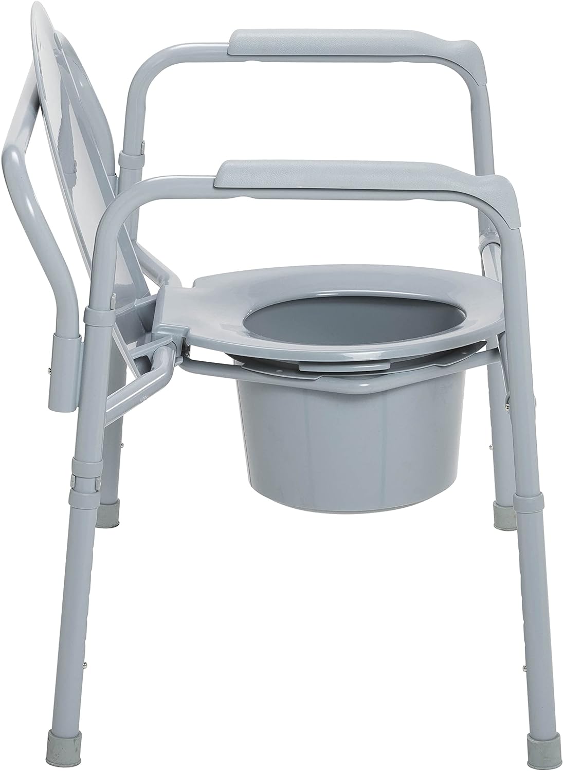 Drive Medical 11117N-1 Bariatric Commode Chair for Toilet with Arms, Gray - Image 6