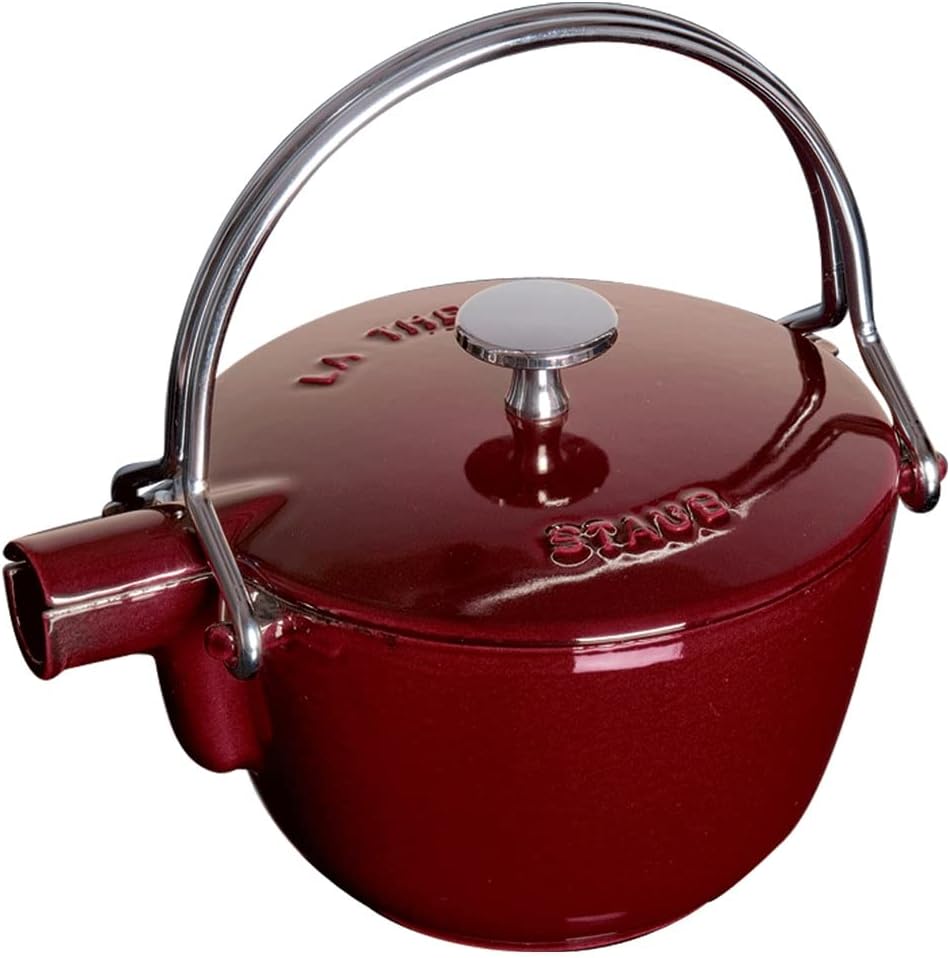 Staub Cast Iron 1-qt Round Tea Kettle – Basil, Made in France - Image 14