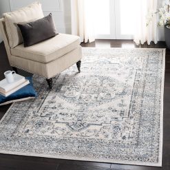 Alternative view of SAFAVIEH Oregon Collection ORE877F Oriental Distressed Non-Shedding Living Room Bedroom Dining Home Office Area Rug, 8′ x 10′, Grey / Ivory