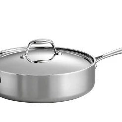 Tramontina Tri-Ply Clad 6-Quart Stainless Steel Covered Deep Saute Pan