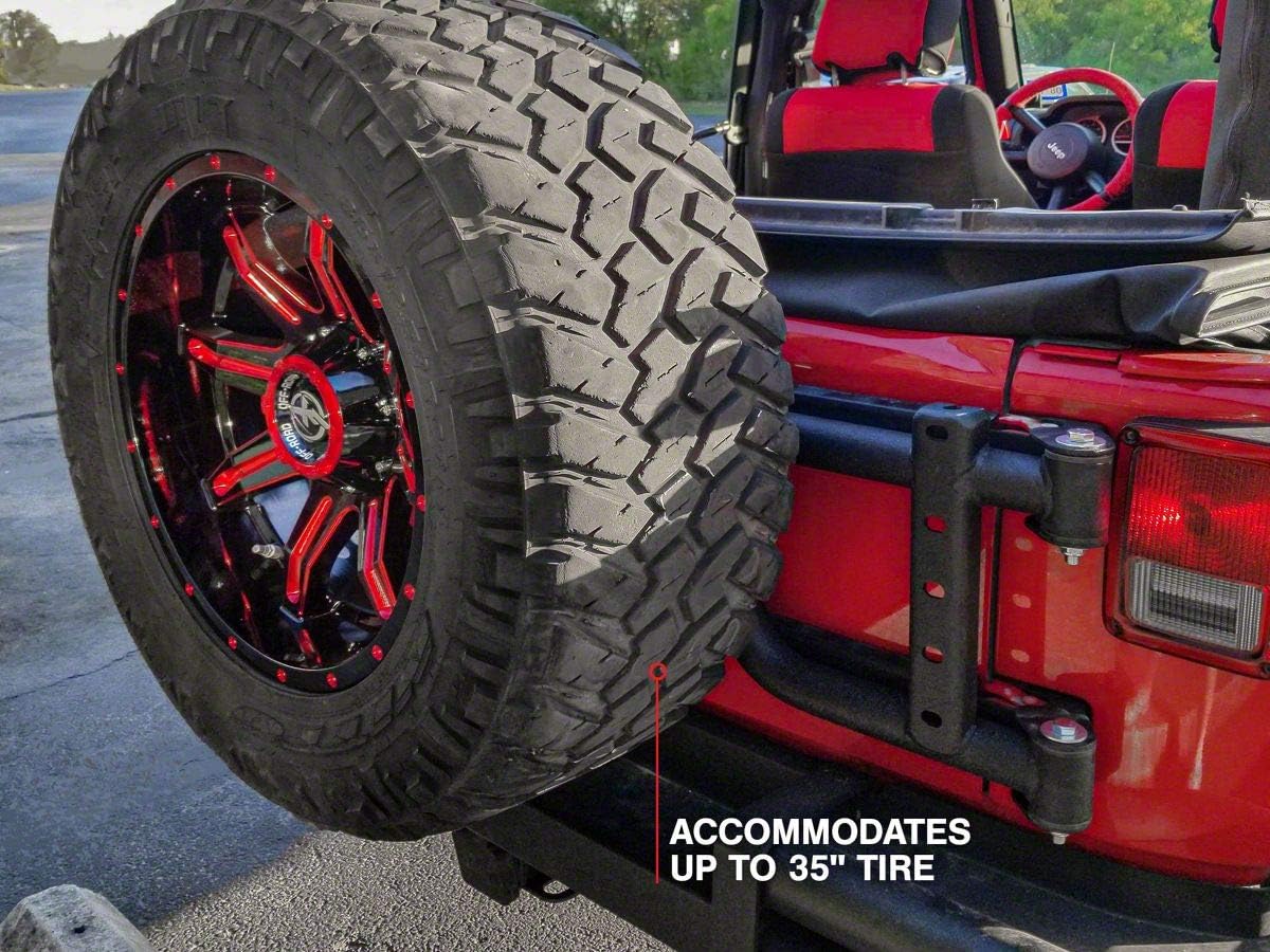Redrock 4×4 HD Tire Carrier Compatible with OEM Tail Gate Compatible with 07-18 Jeep Wrangler JK - Image 5