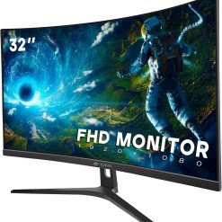 Alternative view of CRUA 32 inch 165Hz Ultrawide Monitor, Curved Gaming Monitor, PC Monitor FHD 1080P Monitor, 1800R Display, 1ms GTG, Freesync and Low Motion Blur, 90% SRGB Colors Gamut, DP,HDMI,DVI Port-Black(VESA)