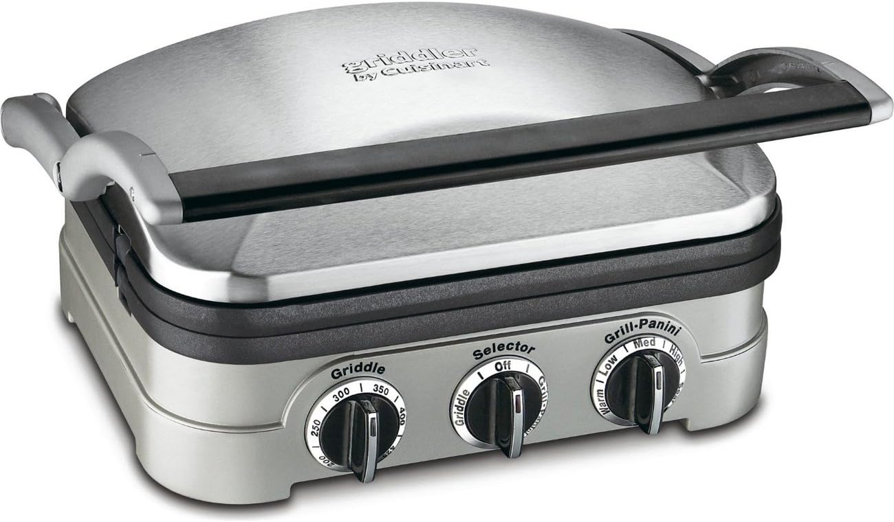 Cuisinart 5-in-1 Grill Griddler Panini Maker Bundle with Waffle Attachment (GR-4N) – Includes Grill and Waffle Plates - Image 4