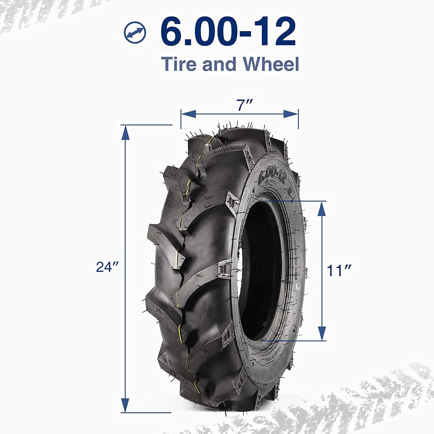 MaxAuto Farm Tractor Tire 6.00-12 Replace Kubota 7100 Series H167,2Pcs - Image 2