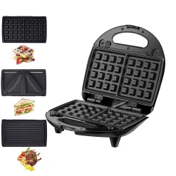 Shinysix Breakfast Maker Stainless Steel Electric Bread Machine for Multifunctional Waffle Heating Panini Steak Pan