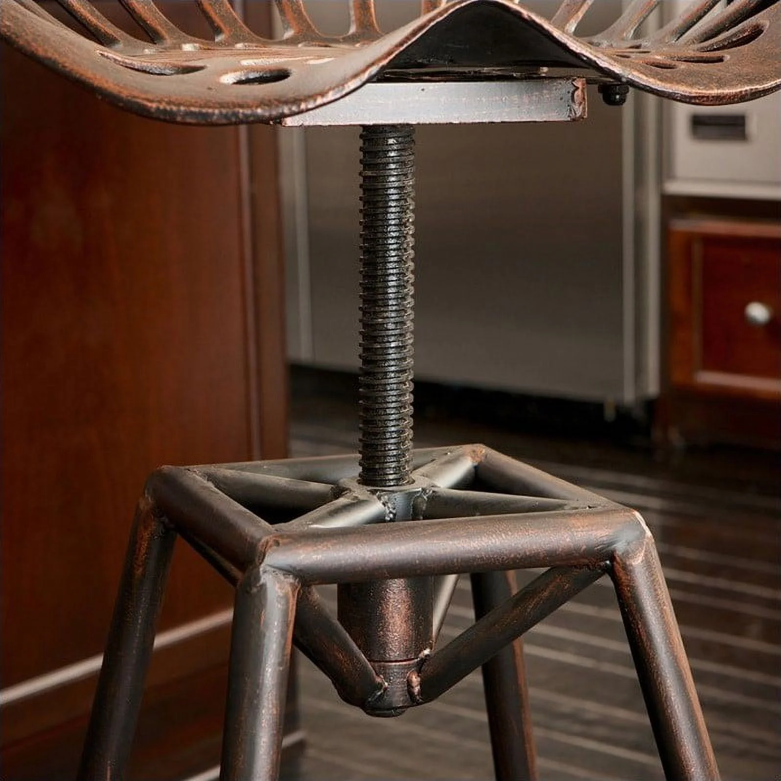 Noble House 26 Lawrence Saddle Bar Stool in Copper and Silver - Image 3