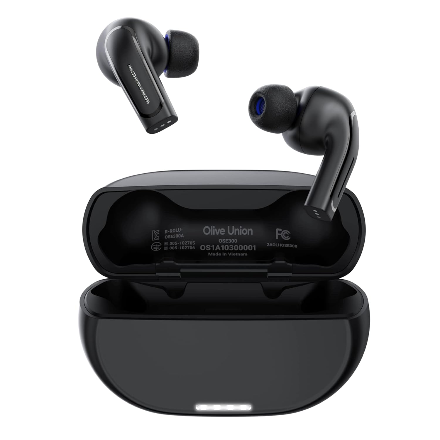 Olive Union Pro 2 in 1 Hearing and Bluetooth Music Aids – Voice Enhancing Aid and Noise Cancelling Hearing Amplifiers for Seniors and Adults – Rechargeable Hearing Amplifier with up to Combined 18 Hours of Use (Black)