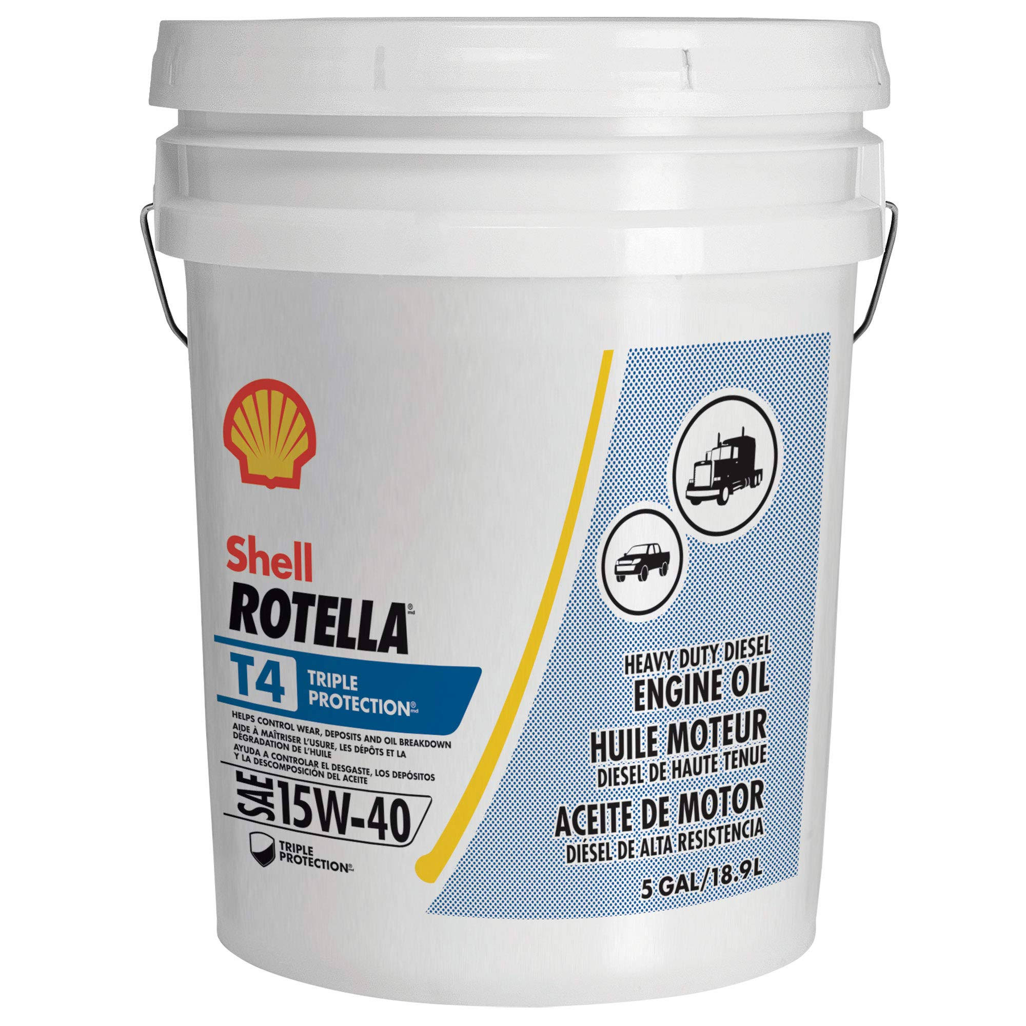 Shell Rotella T4 15W-40 Motor Oil, 5 gal., 550045128