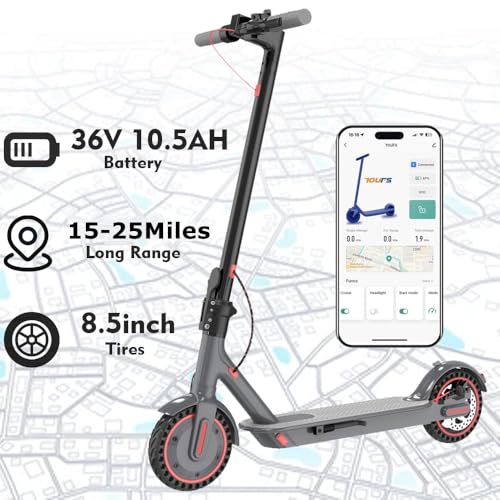 Electric Scooter for Adults, 19/25 Mph Max Speed, 21/25/35 Miles Range,350/500/600W APP Control E-Scooter with 8.5/10 Inflatable tire, Foldable Escooter with App Control, UL 2272 Certified - Image 21