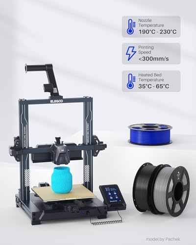ELEGOO PLA Filament 1.75mm Bundle 4KG, 3D Printer Filament Dimensional Accuracy +/- 0.02mm, 4pcs 1kg Spool(2.2lbs) Fit Most FDM 3D Printers (Black, White, Dark Blue, True Red) - Image 8