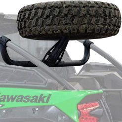 SuperATV Spare Tire Carrier for 2020+ Kawasaki Teryx KRX 1000 | Fits up to 37 Tire | Secures to Rear Frame of Vehicle | Made with Powder-Coated Steel Tubing | No Drilling or Welding Required!