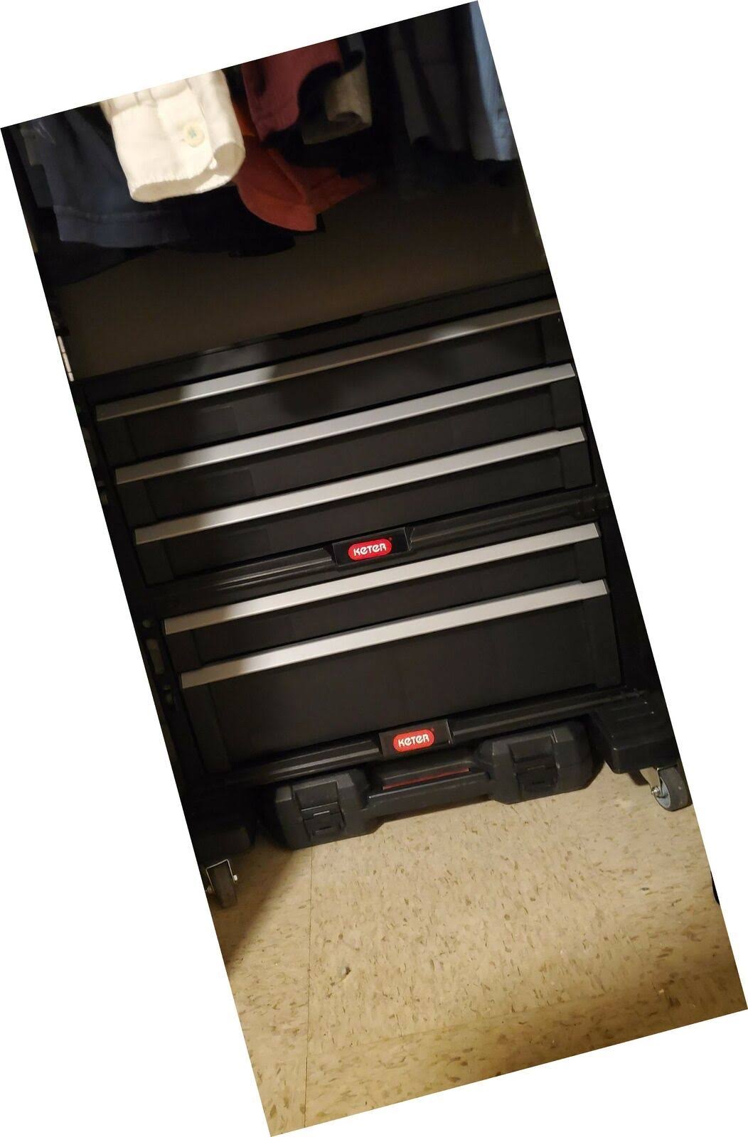 Keter 5 Drawer Modular Tool Storage, Plastic Resin Chest, Black - Image 10