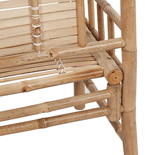 Garden Bench,Ideal Bench Seat with Handles and Backrest, Portable Wooden,Perfect for Indoor and Outdoor Use,Patio Bench with Cushion 47.2 Bamboo - Image 5