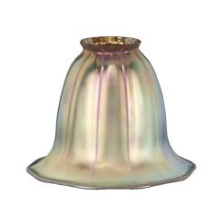 Bu0026p Lamp 2 1/4 inch Fitter, Art Glass Shade w/Gold Iridescent Finish