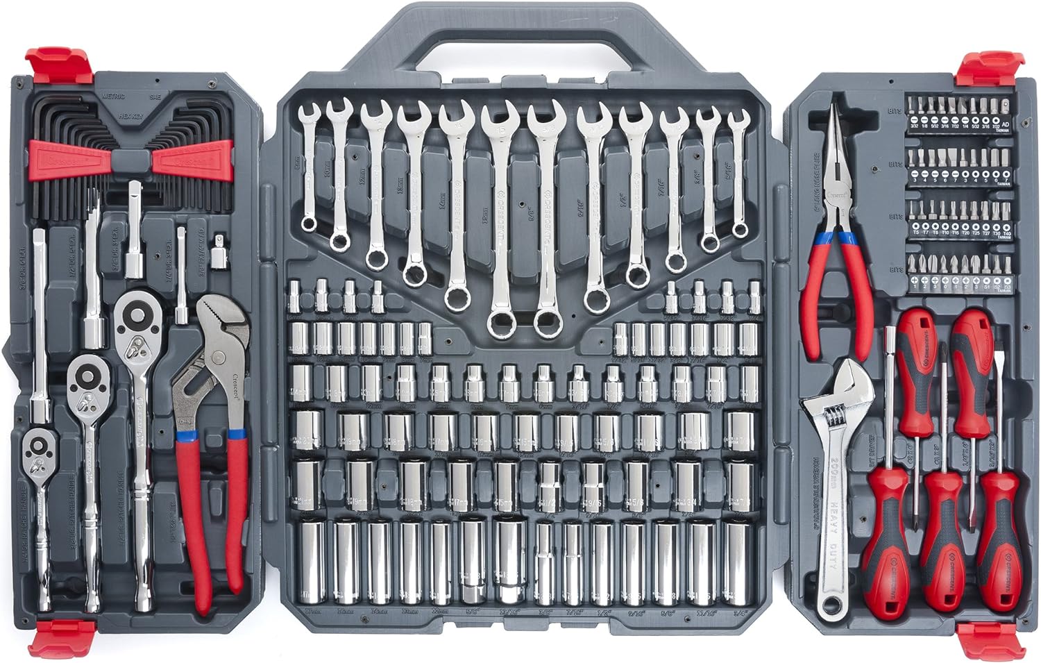 Crescent 180 Pc. Professional Tool Set in Tool Storage Case – CTK180