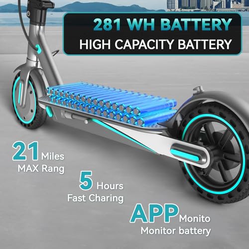 Electric Scooter for Adults, 19/25 Mph Max Speed, 21/25/35 Miles Range,350/500/600W APP Control E-Scooter with 8.5/10 Inflatable tire, Foldable Escooter with App Control, UL 2272 Certified - Image 34