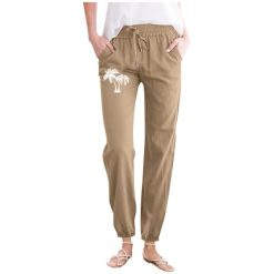 Women’s Casual Minimalist Spring/Summer Solid Color Pants with Printed Pockets and Pants Suit for Women Work