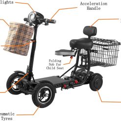 Alternative view of Generic 2022 New United Mobility City Slicker Battery Powered Mobility Scooter Heavy Duty Lightweight Folding 17 Miles Range Scooter (White)