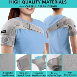 Alternative view of Shoulder Brace- Torn Rotator Cuff Recovery Supports for Men&Women,Adjustable Fit Sleeve Wrap,for AC Joint Pain Relief,Shoulder Injuries&Tears,Bursitis,Swelling,Tendonitis (Gray, Small)??