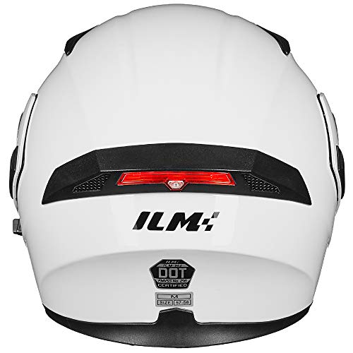 ILM Motorcycle Dual Visor Flip up Modular Full Face Helmet DOT 6 Colors Model 902 - Image 79
