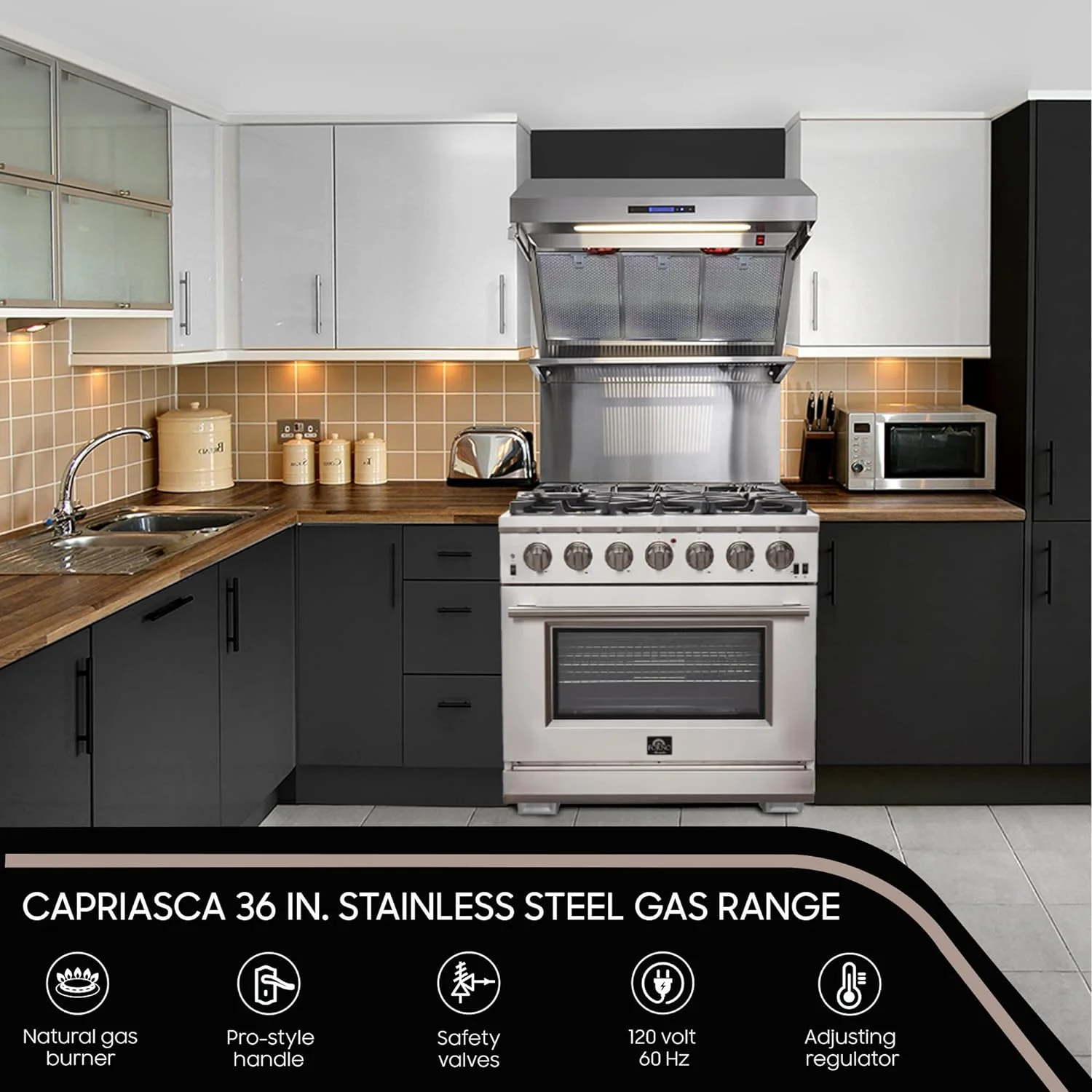 Capriasca – Titanium Professional 36 Freestanding Gas Range - Image 3