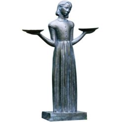 Potina Savannah’s Bird Girl Garden Statue Sculpture, Gray, 37