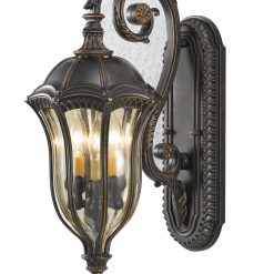 Feiss OL6002WAL Baton Rouge 3-Light Wall Lantern, Walnut