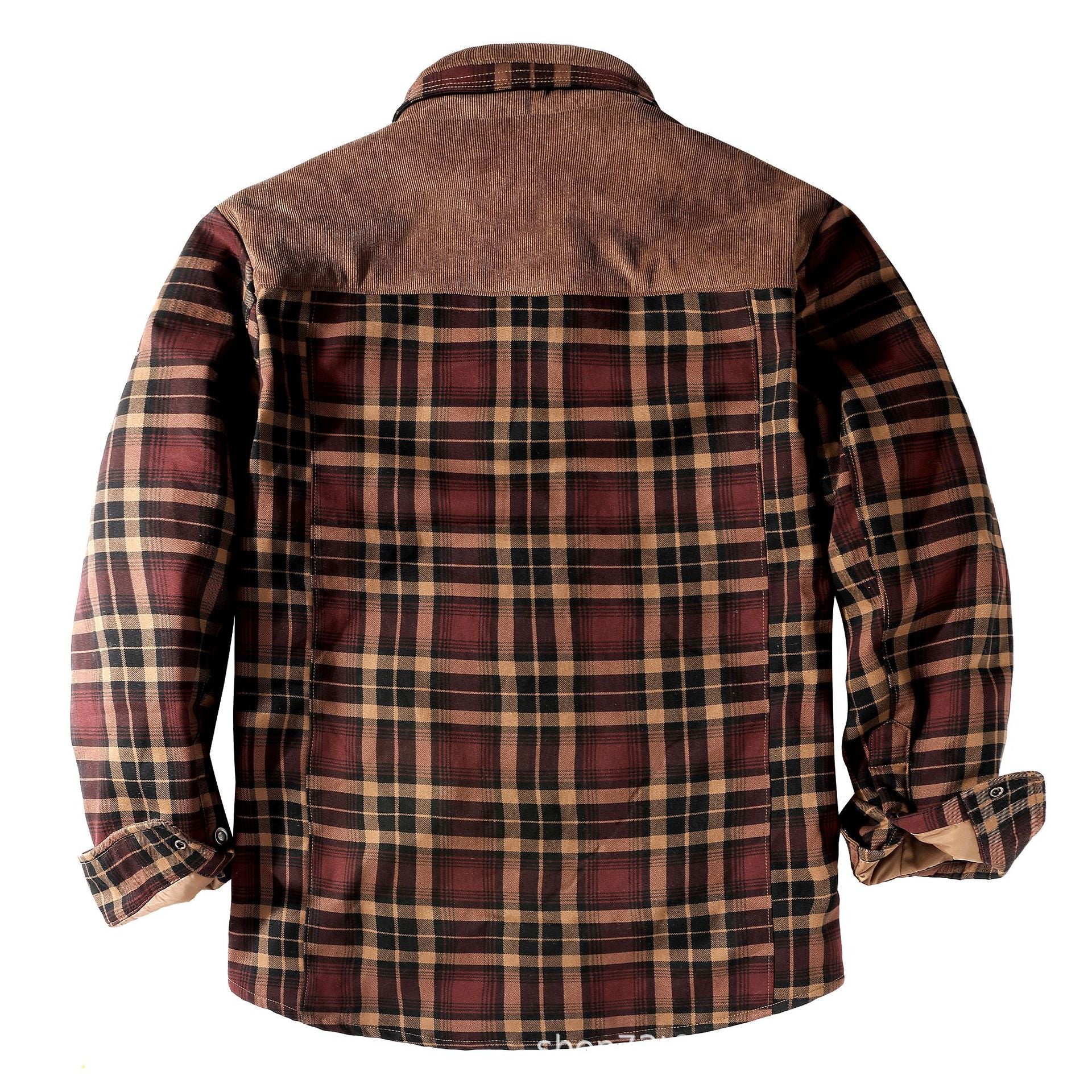 Men’s Winter Plaid Sherpa Lined Jacket - Image 7