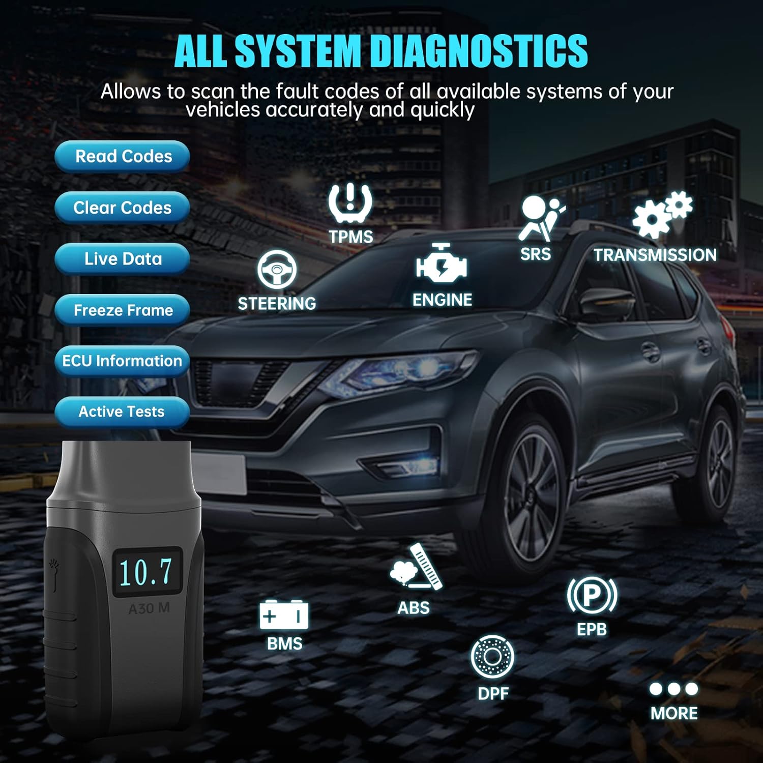 XTOOL Anyscan A30M Wireless OBD2 Scanner for Android & iOS(2022 Newest), Bi-Directional Scan Tool with All Systems Diagnostics, 21 Services, ABS Bleeding, Injector Coding, Upgrade Ver. of A30, A30D - Image 4