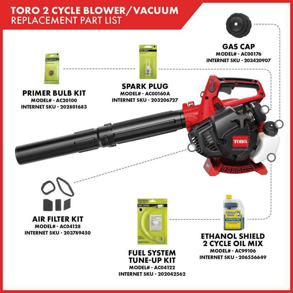 Toro – 150 MPH 460 CFM 25.4cc 2-Cycle Handheld GAS Leaf Blower Vacuum - Image 10