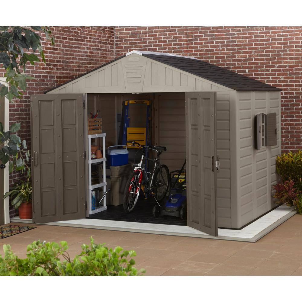 US Leisure 10 ft. x 8 ft. Keter Stronghold Resin Storage Shed - Image 3