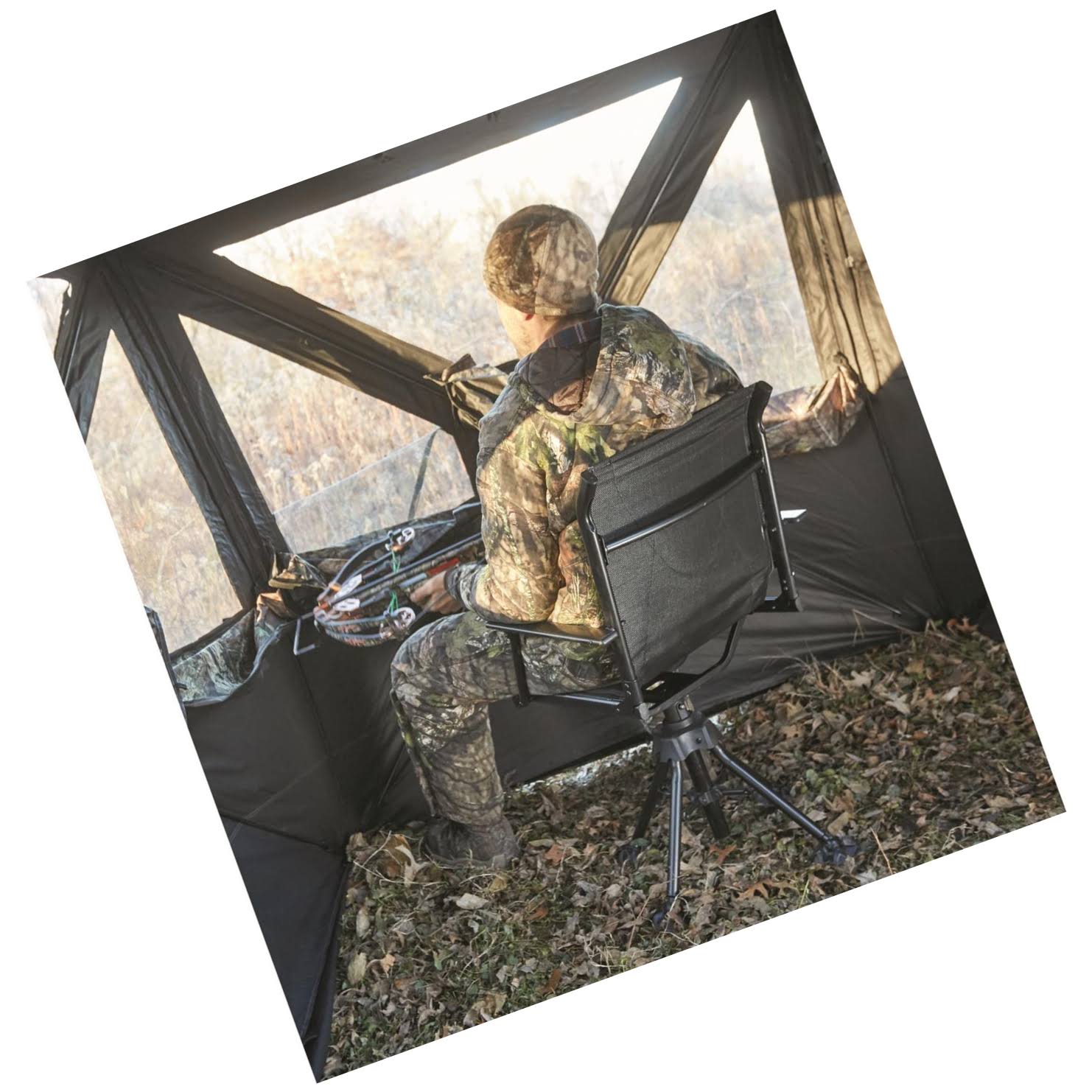 Bolderton 360 Comfort Swivel Hunting Blind Chair with Armrests - Image 4